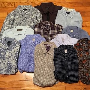 Big Lot of 12 Men’s XXL Designer Shirts Like New!